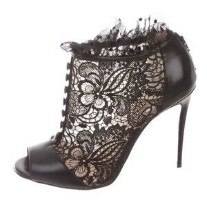 Christian Louboutin Henrietta Lace Booties Size: 7.5 | IT 37.5